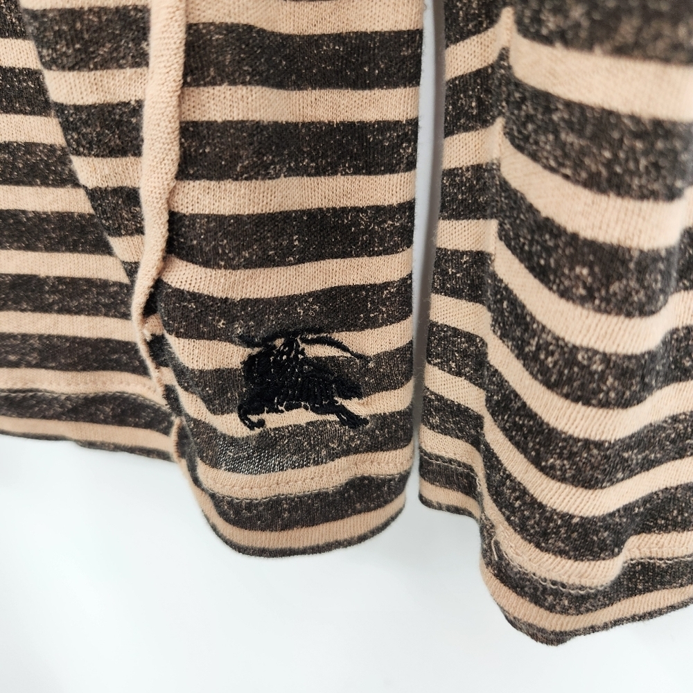 Burberry Brit Long Sleeve Striped Knit Top Womens Size Large Tan Black - Picture 5 of 9